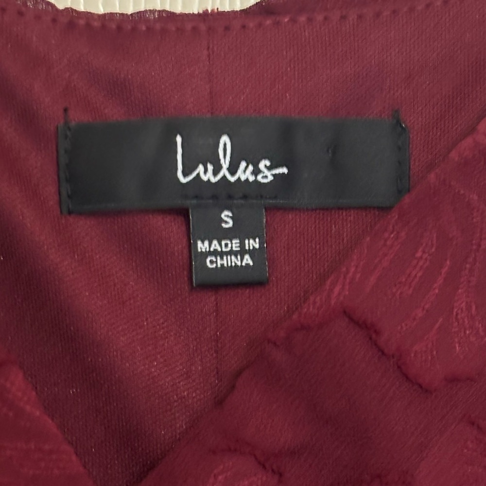 Lulus Burgundy Floral Jacquard Wrap Maxi Dress wedding guest prom - Picture 4 of 8